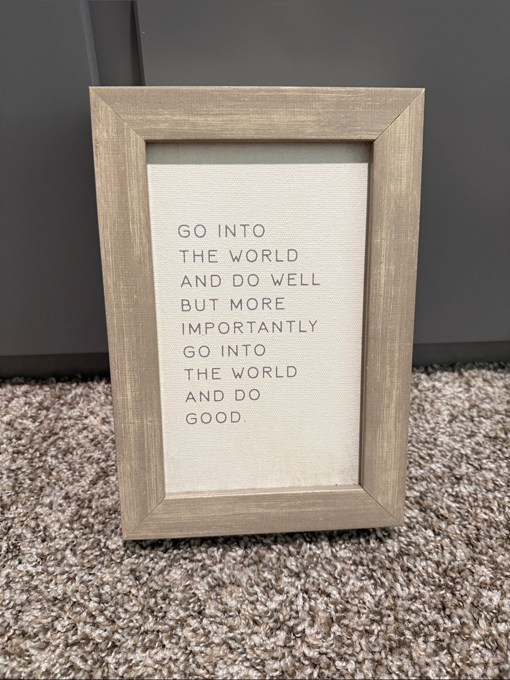 Neutral Wood-Framed Inspirational Wall Art - Beige